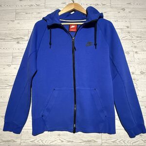 Nike Tech Fleece AW77 Full Zip Hoodie Blue Pockets Athletic 559592-480 Men's S